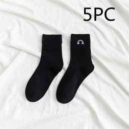 image-Fashion New Ladies Rainbow Embroidery Socks