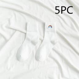 image-Fashion New Ladies Rainbow Embroidery Socks
