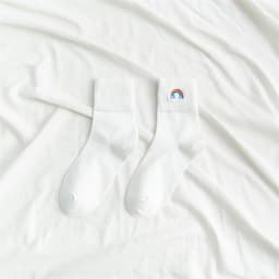image-Fashion New Ladies Rainbow Embroidery Socks
