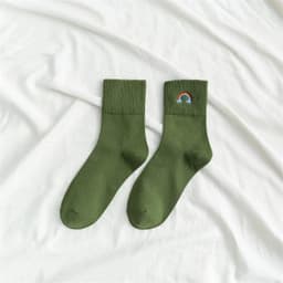 image-Fashion New Ladies Rainbow Embroidery Socks