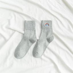 image-Fashion New Ladies Rainbow Embroidery Socks