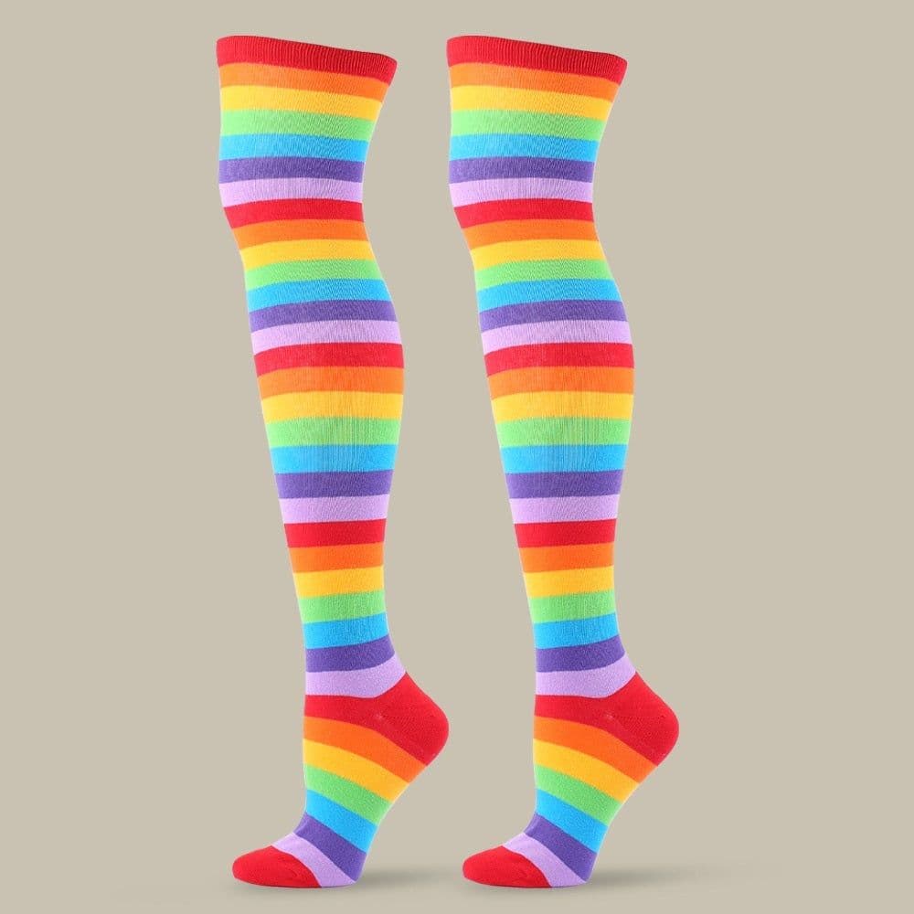 image-Festival Party Over The Knee Colorful Stripes Stockings