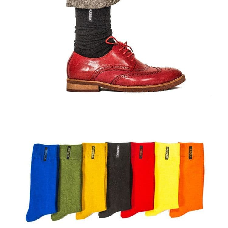image-44 Yards Socks Wholesale New Color Embroidery 7 Days Socks Happy Week Socks Men Stockings