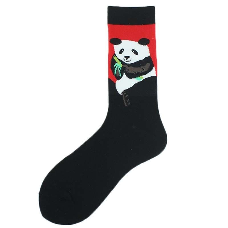 image-Men's Fashion Geometric Mid Tube Socks
