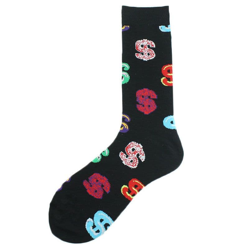 image-Men's Fashion Geometric Mid Tube Socks