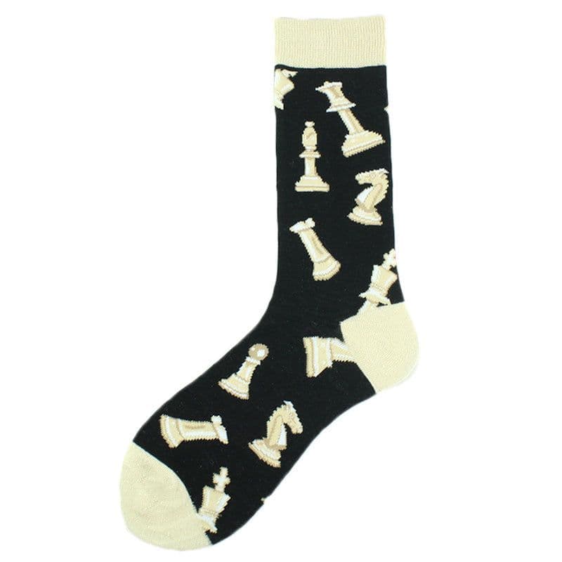 image-Men's Fashion Geometric Mid Tube Socks