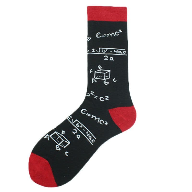 image-Men's Fashion Geometric Mid Tube Socks