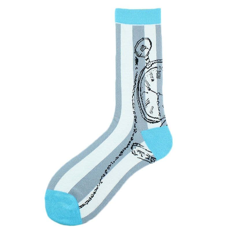 image-Men's Fashion Geometric Mid Tube Socks