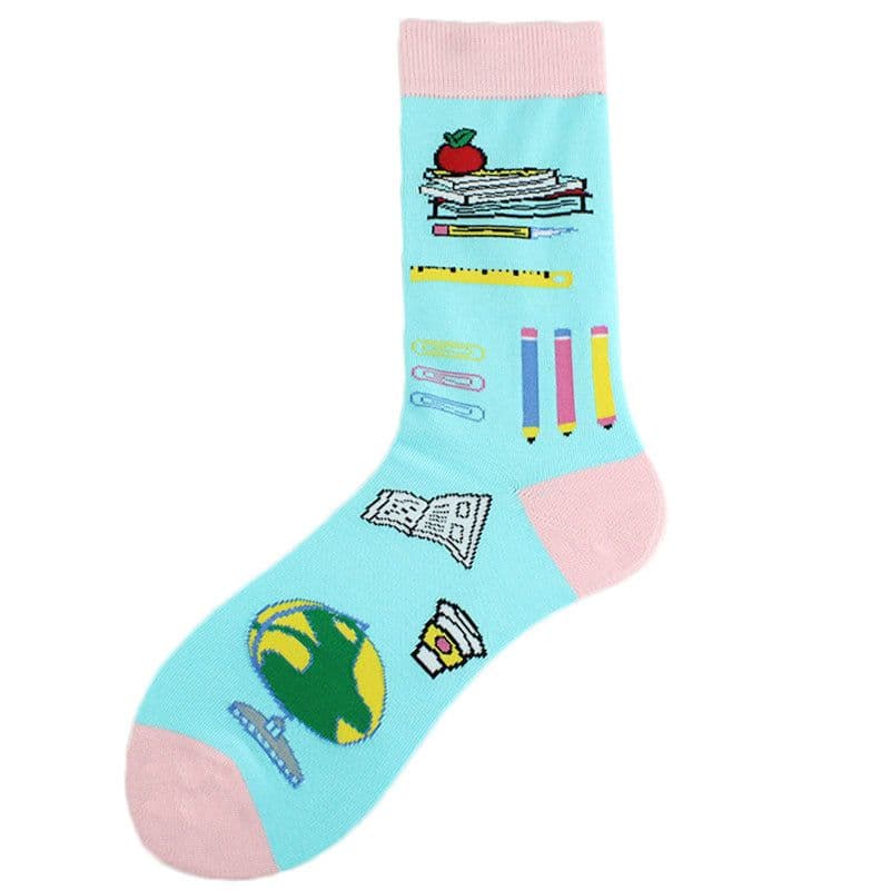 image-Men's Fashion Geometric Mid Tube Socks
