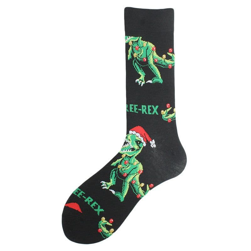 image-Men's Fashion Geometric Mid Tube Socks