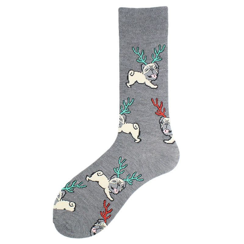 image-Men's Fashion Geometric Mid Tube Socks