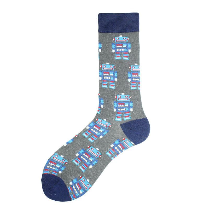 image-Men's Fashion Geometric Mid Tube Socks