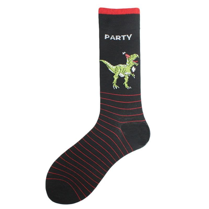 image-Men's Fashion Geometric Mid Tube Socks