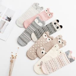 image-Cartoon Women's Socks Cotton Students' Socks Ears Cute Animal Socks All Cotton Socks Sweet Cotton Socks
