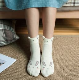 image-Cartoon Women's Socks Cotton Students' Socks Ears Cute Animal Socks All Cotton Socks Sweet Cotton Socks