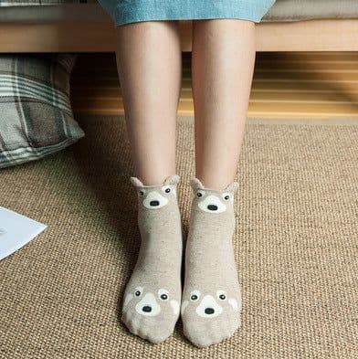 image-Cartoon Women's Socks Cotton Students' Socks Ears Cute Animal Socks All Cotton Socks Sweet Cotton Socks