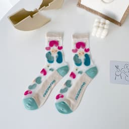 image-Crystal Socks Women's Summer Thin Long Flower Socks Zhuji Socks