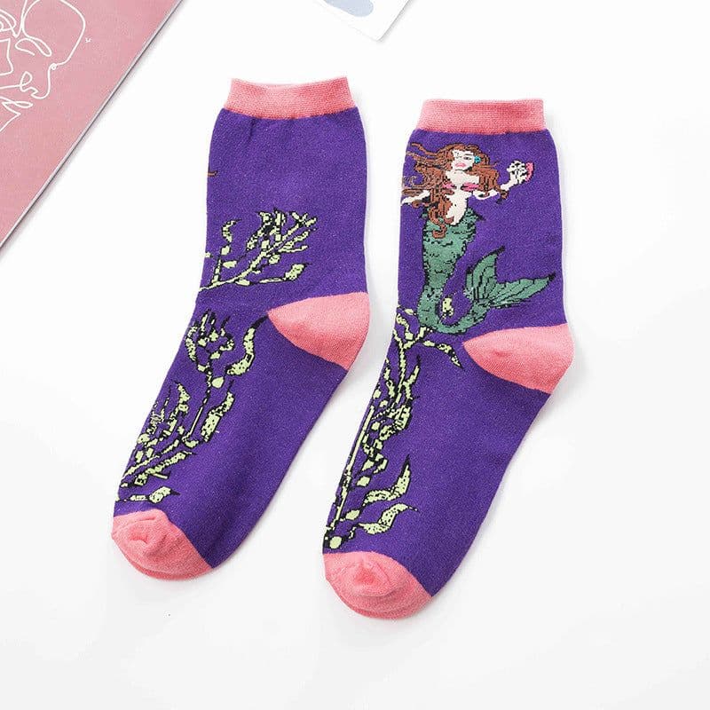 image-Women's Characteristic Animal Pattern Mid Tube Sports Stockings