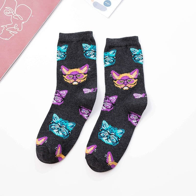 image-Women's Characteristic Animal Pattern Mid Tube Sports Stockings