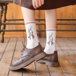 image-Women's Cotton Cute Japanese Bear Stockings