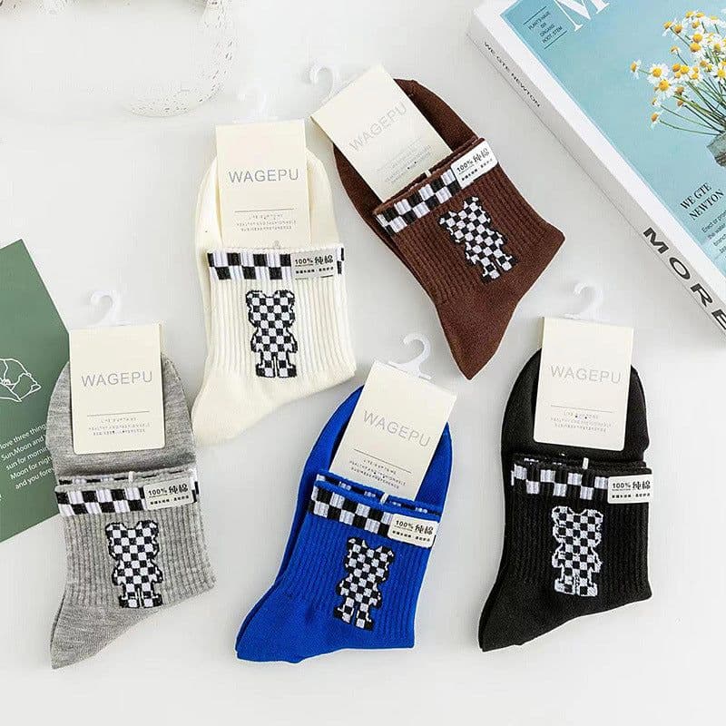 image-Cartoon Bear Ins Three-dimensional Flower Tulip Stockings Female