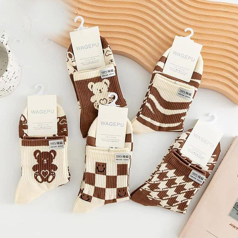 image-Cartoon Bear Ins Three-dimensional Flower Tulip Stockings Female