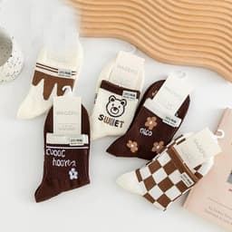 image-Cartoon Bear Ins Three-dimensional Flower Tulip Stockings Female