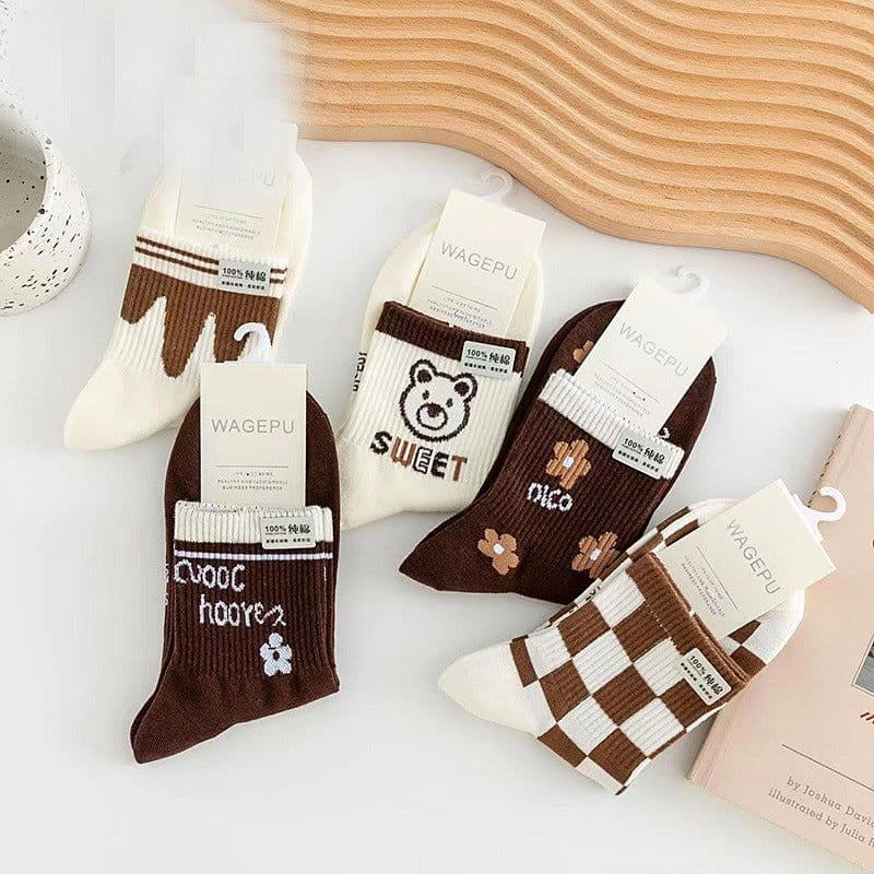 image-Cartoon Bear Ins Three-dimensional Flower Tulip Stockings Female
