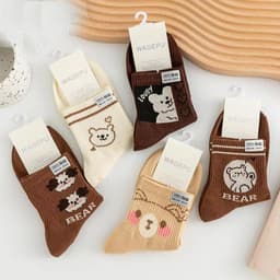 image-Cartoon Bear Ins Three-dimensional Flower Tulip Stockings Female