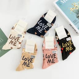 image-Cartoon Bear Ins Three-dimensional Flower Tulip Stockings Female