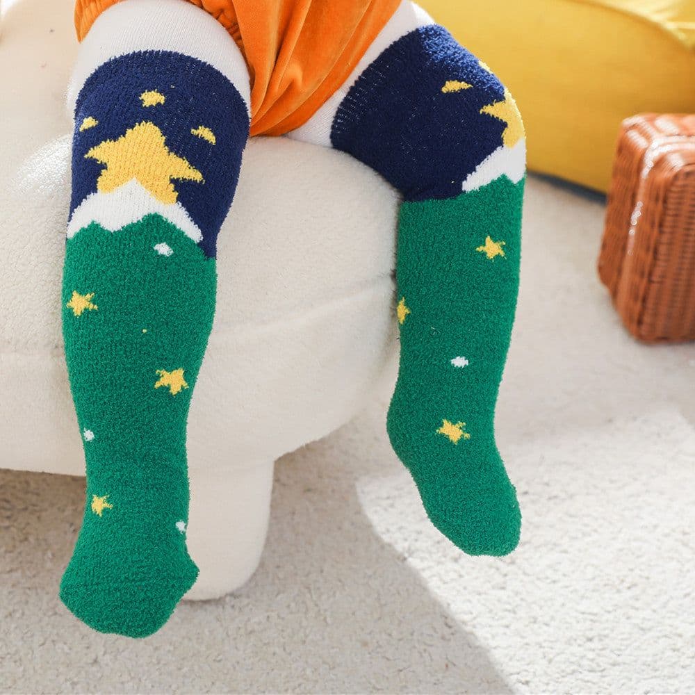 image-New Baby Christmas Cartoon Coral Velvet Stockings