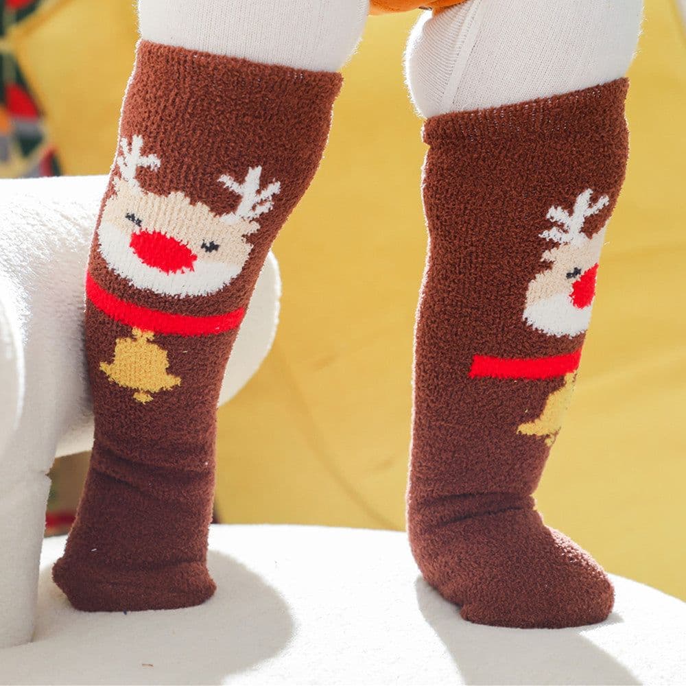 image-New Baby Christmas Cartoon Coral Velvet Stockings