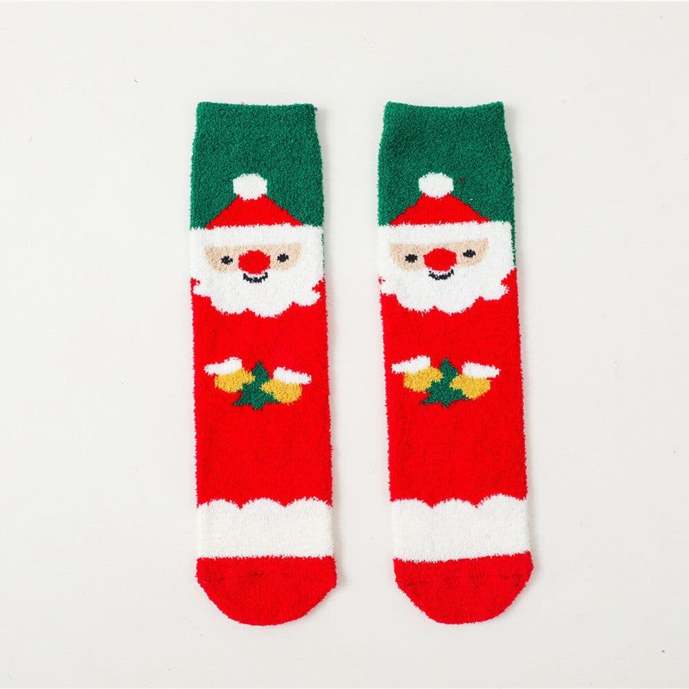 image-New Baby Christmas Cartoon Coral Velvet Stockings