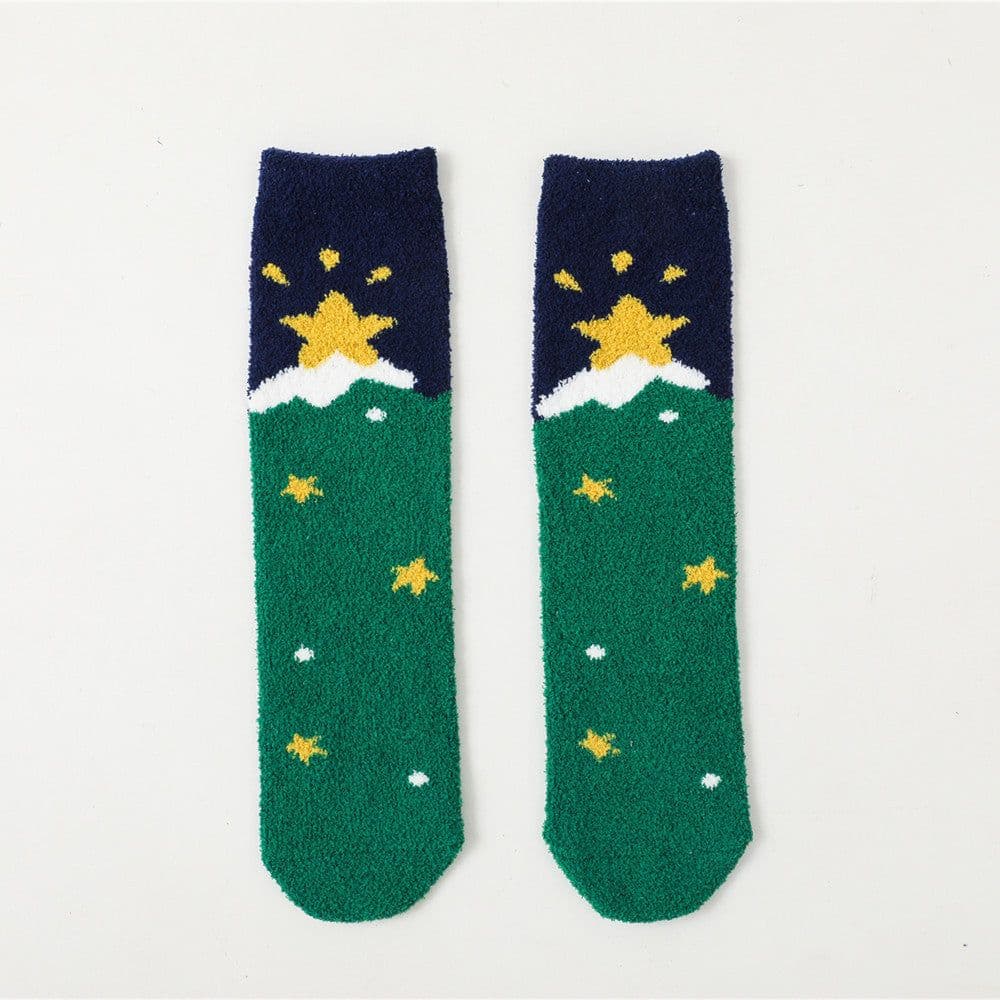image-New Baby Christmas Cartoon Coral Velvet Stockings