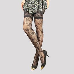 image-Women's Temperament Lace Knee-high Jacquard Stockings