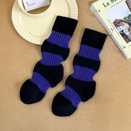image-Retro Sweat-absorbent Breathable Combed Cotton Stockings