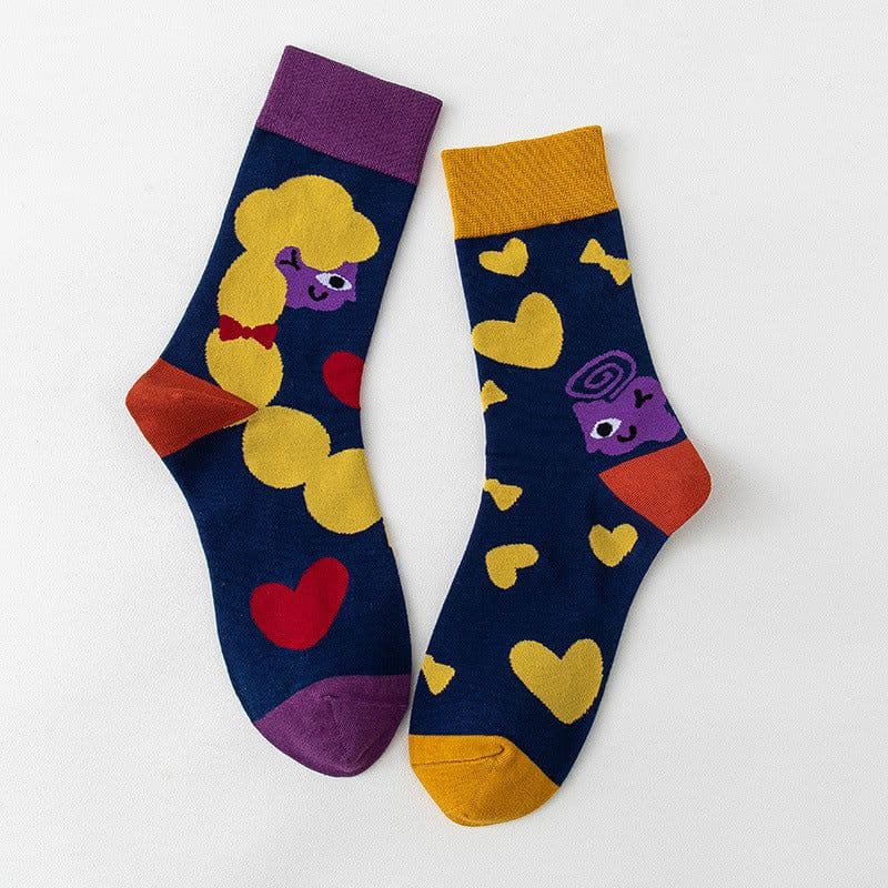 image-Women's Stockings Cartoon Asymmetry Cotton