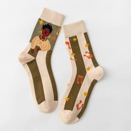 image-Women's Stockings Cartoon Asymmetry Cotton