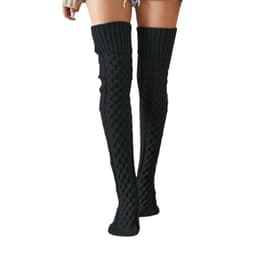 image-Knitted Knee Length Pile Wool Stockings For Women