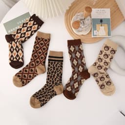 image-Double Needle Two-way Socks Classic Japanese Style Women's Socks Bunching Socks