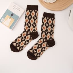 image-Double Needle Two-way Socks Classic Japanese Style Women's Socks Bunching Socks