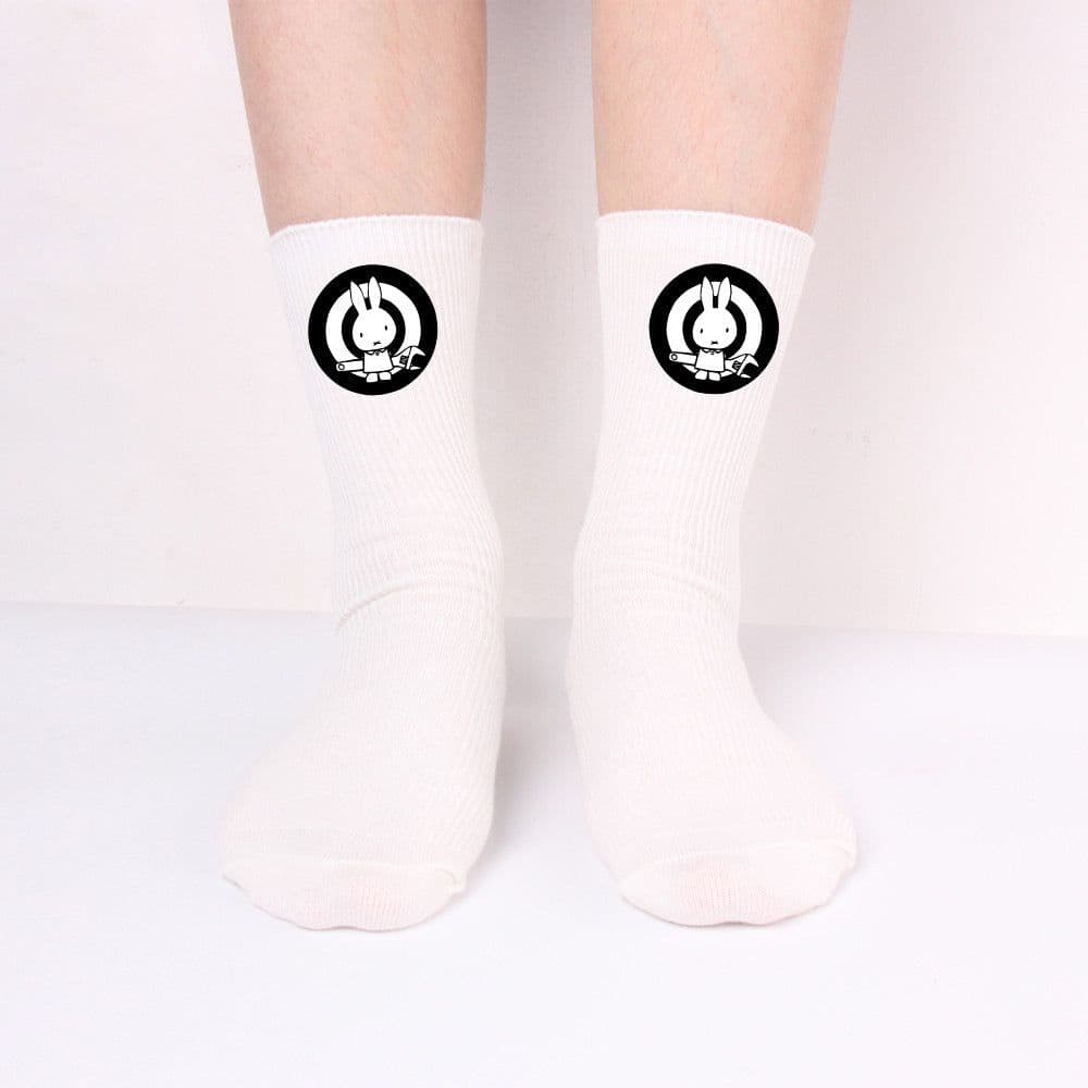 image-Bad Rabbit Socks Black And White Long Cotton Socks Knitted Socks For Men And Women