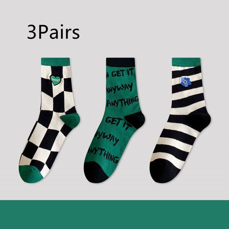 image-Green Women's Spring And Autumn Stockings