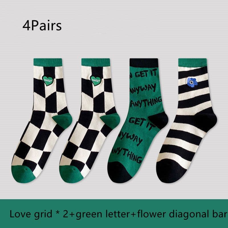 image-Green Women's Spring And Autumn Stockings