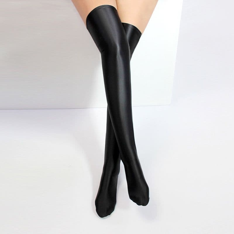 image-Beauty Shiny Silky Multicolor Japanese High Tube Half Knee Length Stockings