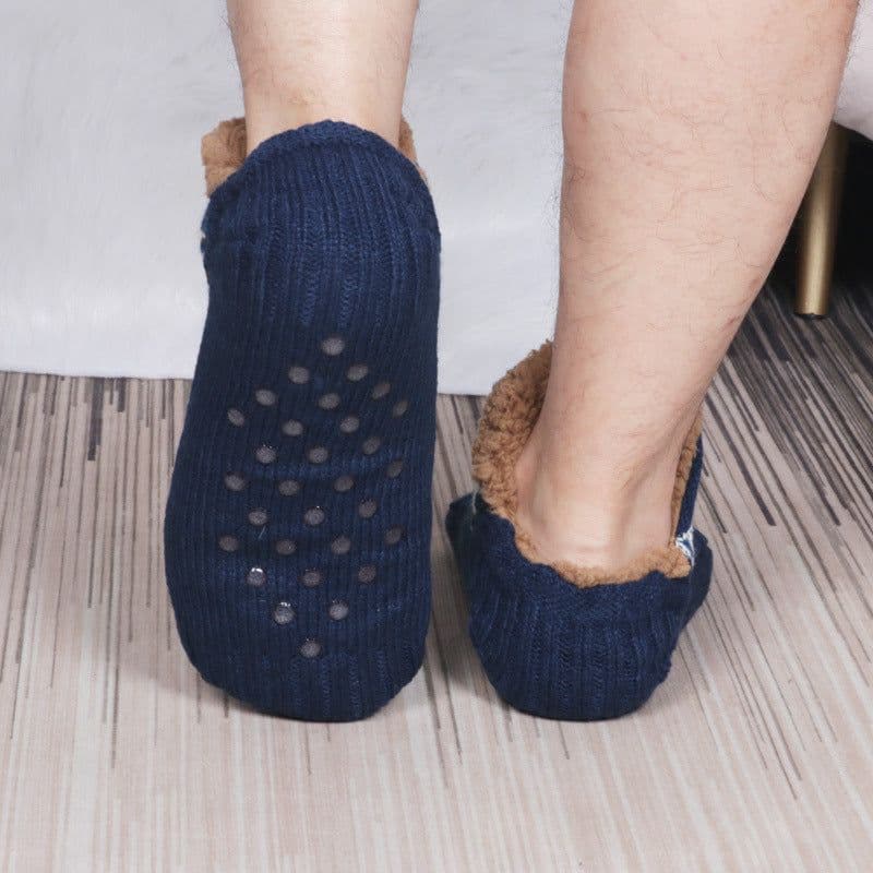 image-Indoor Men Dragging Shoes And Socks