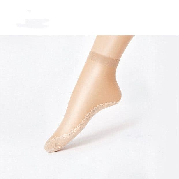 image-Women's Sweat Absorbing Cotton Bottom Stockings