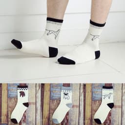 image-Tube Socks Pet Dog Gathering Men's Socks Autumn And Winter Cartoon 100 Cotton Socks