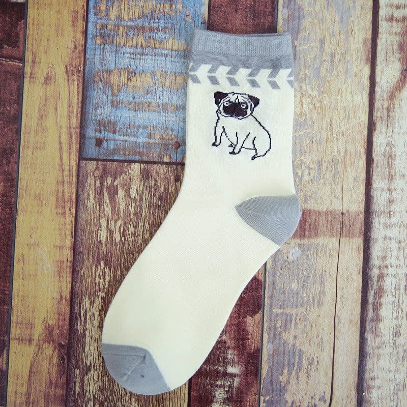 image-Tube Socks Pet Dog Gathering Men's Socks Autumn And Winter Cartoon 100 Cotton Socks