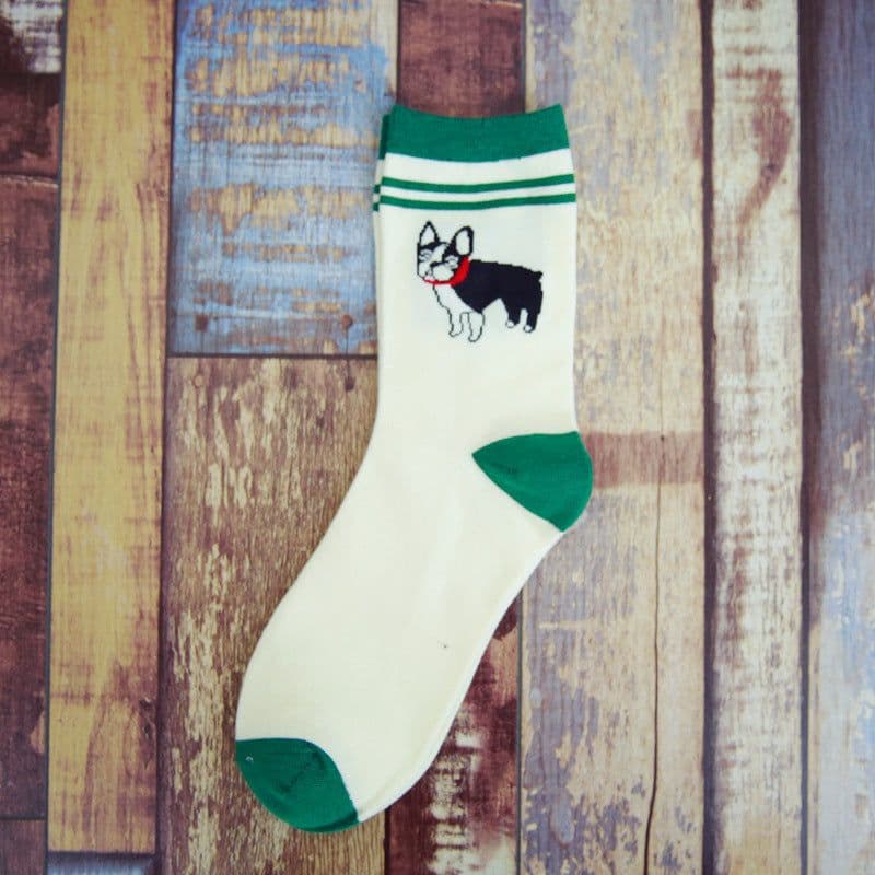 image-Tube Socks Pet Dog Gathering Men's Socks Autumn And Winter Cartoon 100 Cotton Socks